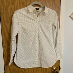 Ann Taylor petite Polka dot button down